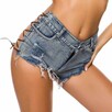 Spodenki Szorty Jeans Denim Damskie Krótkie Wiązane S - 2