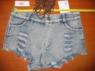 Spodenki Szorty Jeans Denim Damskie Krótkie Wiązane S - 7