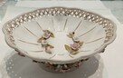 Komplet z porcelany, ręczne wykonanie ażur, róże, kolor ecri - 11