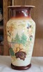 Secesyjny ręcznie malowany emalią opakowy wazon w jesiennych - 9
