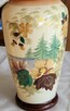 Secesyjny ręcznie malowany emalią opakowy wazon w jesiennych - 2