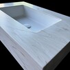 Umywalka prostokątna zintegrowana z blatem, marmo - 5