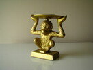 Świecznik złota małpka na dużą świecę, figurka - 7