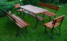 meble ogrodowe ,ławki, stół,fotel, komplet - 3