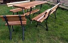 meble ogrodowe ,ławki, stół,fotel, komplet - 4