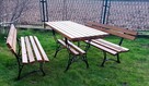 meble ogrodowe ,ławki, stół,fotel, komplet - 1