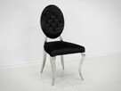 Pikowane welurowe czarne krzesło 50x58x96 cm FT83H Promocja - 2