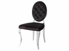 Pikowane welurowe czarne krzesło 50x58x96 cm FT83H Promocja - 4