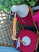 Lampka biurkowa biała drewniana Skandynawska Lampa Retro - 6