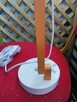 Lampka biurkowa biała drewniana Skandynawska Lampa Retro - 3