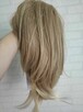 Peruka Jasny Blond włosy krótkie damskie 1 1 włosy z grzywką - 2