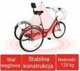 Nowy Rower trójkołowy 24 Czerwony - Darmowy kurier - 12