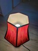 Lampa Stołowa Nocna Lampka czerwona Retro drewniana z drewna - 4