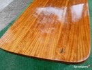 Stara Drewniana ława PRL Jamnik długi połysk 137cm (drabinka - 5