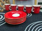 Filizanki talerzyki talerze Porcelana Włocławek czerwona - 7