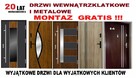 Drzwi zewnętrzne drewniane i metalowe wejściowe z montażem - 14