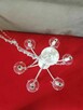 Żyrandol lampa wisząca sufitowa biała kryształowa kryształu - 4