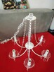 Żyrandol lampa wisząca sufitowa biała kryształowa kryształu - 5