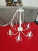 Żyrandol lampa wisząca sufitowa biała kryształowa kryształu - 8