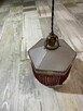 Stara lampa wisząca z przeciwwagą porcelanową żarówka E27 - 2