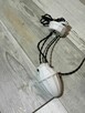 Stara lampa wisząca z przeciwwagą porcelanową żarówka E27 - 6