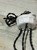 Stara lampa wisząca z przeciwwagą porcelanową żarówka E27 - 7
