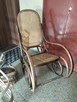 Stary fotel bujany z drewna lata 70 antyk