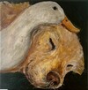 Przyjaźń Ręcznie malowany obraz olejny na płótnie. 20x20 cm - 2