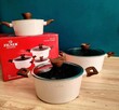 Garnki lakierowane 3szt białe i różowe - 2