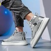 Buty Srebrne brokatowe trampki obuwie męskie Błyszczące - 8