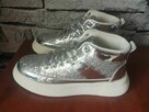 Buty Srebrne brokatowe trampki obuwie męskie Błyszczące - 3