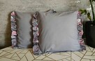 2 szt poszewki 40x40 bawełna szare z falbanką HandmadebyAmia - 2