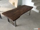 Stół drewno i stal industrialna loft - 5
