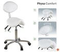 Krzesło siodłowe regulowane obrotowe białe kosmetyczne - 2