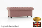 Chesterfield sofa 3 os z materialu Pitch roz - 3