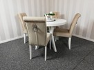 Krzesło pikowane tapicerowane z ozdobnym wałkiem producent - 8