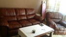 Komplet wypoczynkowy sofa z funkcją spania i fotel - skóra - 1