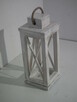 Lampion Świecznik drewniany 45cm Biały Przecierany - 3
