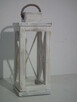 Lampion Świecznik drewniany 45cm Biały Przecierany - 2