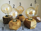 Lampki Hand Made. Rustykalne z żarówką typu Edison! Dębowe. - 2