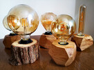Lampki Hand Made. Rustykalne z żarówką typu Edison! Dębowe. - 1