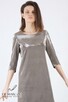 Nowoczesna sukienka w kolorze srebrnym na garden party DM - 11