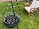 Grill gril Ogrodowy Wiszący Trójnóg | Palenisko | Ruszt 60cm - 1