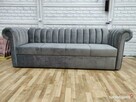 Sofa pikowana 260x90 z f spania szara - 3