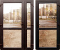 nowe drzwi antracyt 110x210 zewnętrzne cieple, szyba, panel - 1