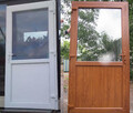 drzwi PVC złoty dąb 110x210 biurowe sklepowe, panel, szyba - 2