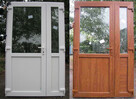 Drzwi PCV białe szyba panel 140x210 wejściowe zewnętrzne - 1
