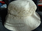kapelusz bawełniany nowy z koronkową wstawką - 2