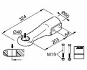 Ucho DIN 2,8VB 351VB AL-KO rura fi 60 - 2
