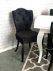 Krzesło tapicerowane pikowane z kołatką Roma czarne glamour - 2